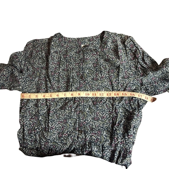 Boho Women's Blue Floral 3/4 Sleeve Midi Dress Sonoma Ivory Berry Spritz M - Picture 4 of 11